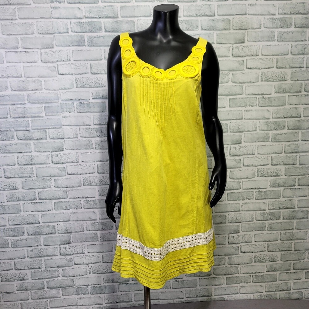 Anthropologie Edme & Esyllte Size S Boho Crochet Trim Casual Summer Sun Dress